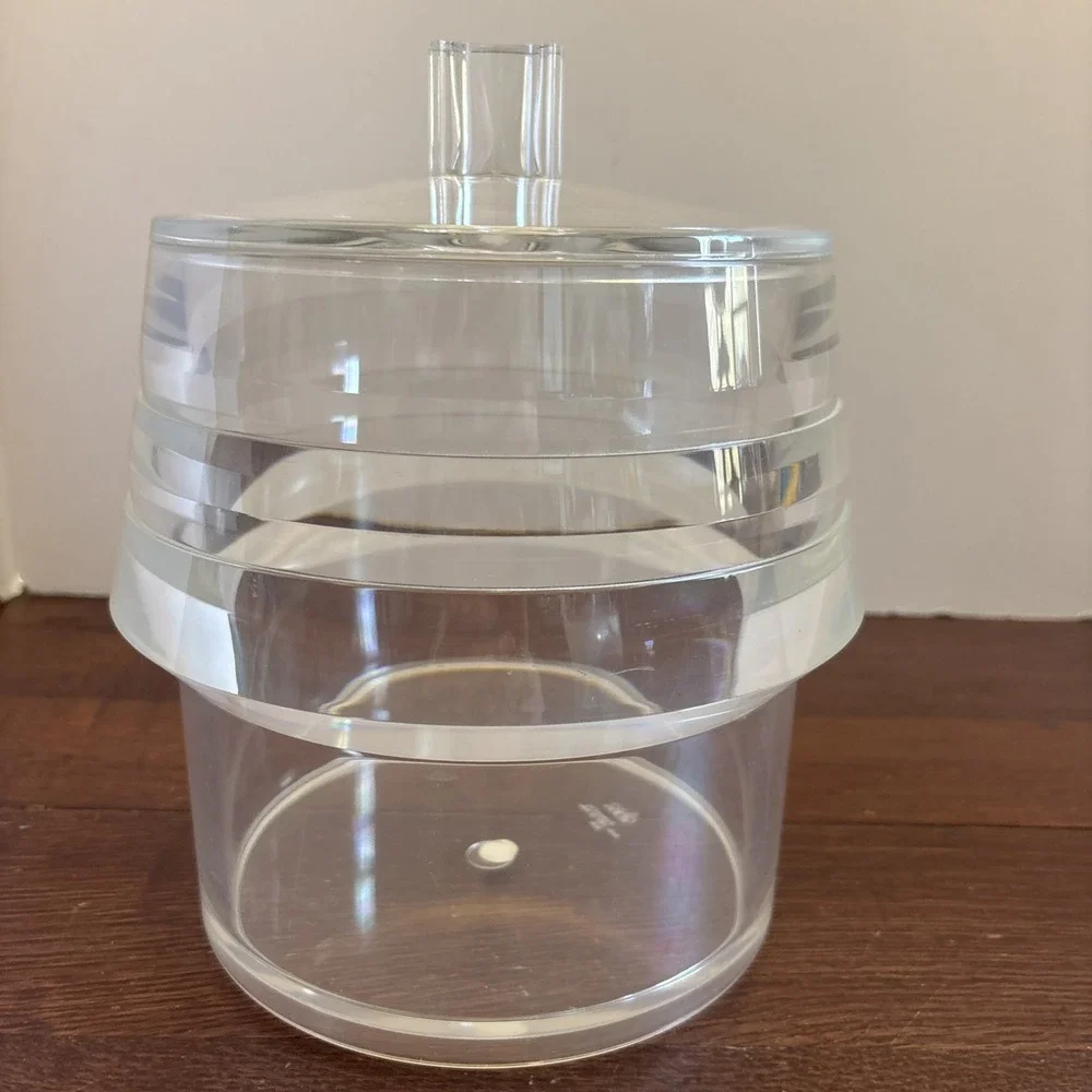 Vtg Mid Century Lucite Ice Bucket & Lid Arch Alfio Di Bella Italy Anthropologie